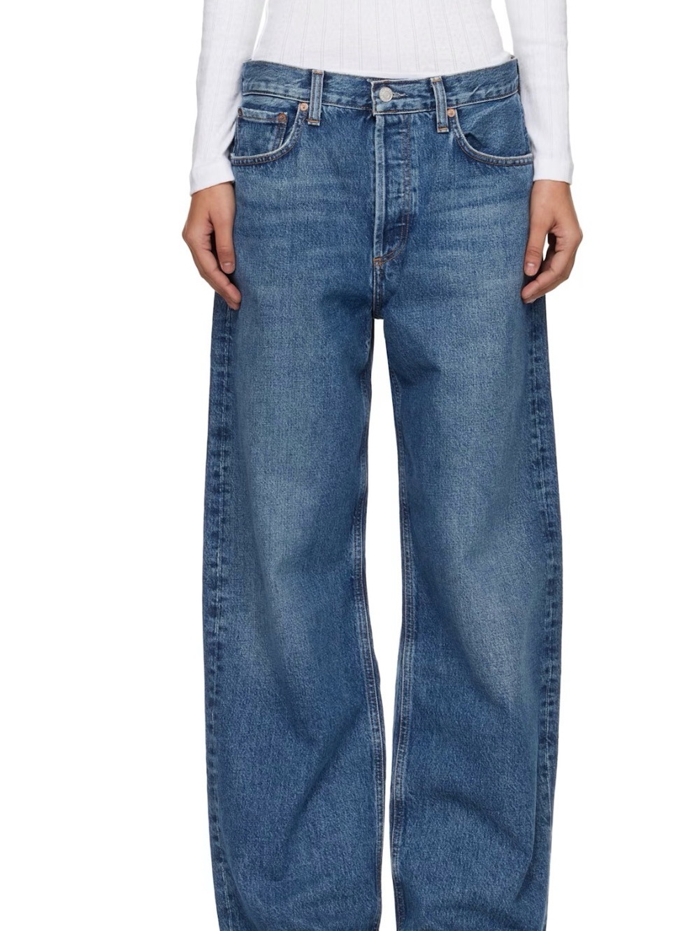 AGOLDE Blue Low Slung Baggy Jeans